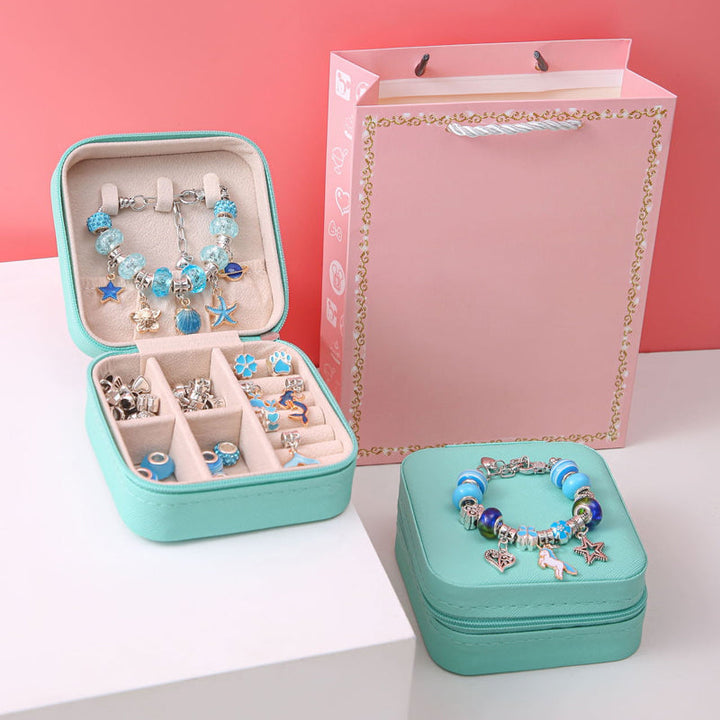 DIY bracelet craft kit for children with beads, charms and a gift box