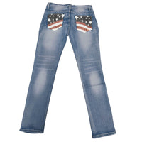 Ladies' bootcut jeans with flag details – Madison
