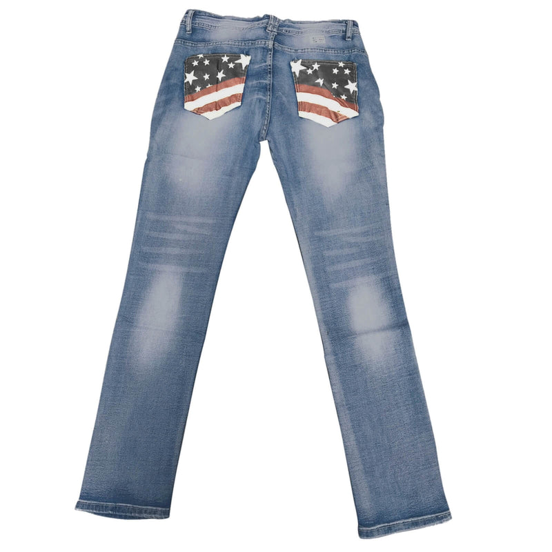Ladies' bootcut jeans with flag details – Madison