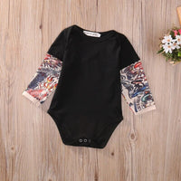 Long-sleeved baby bodysuit with tattoo print on the sleeves – Rockbaby