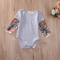 Long-sleeved baby bodysuit with tattoo print on the sleeves – Rockbaby