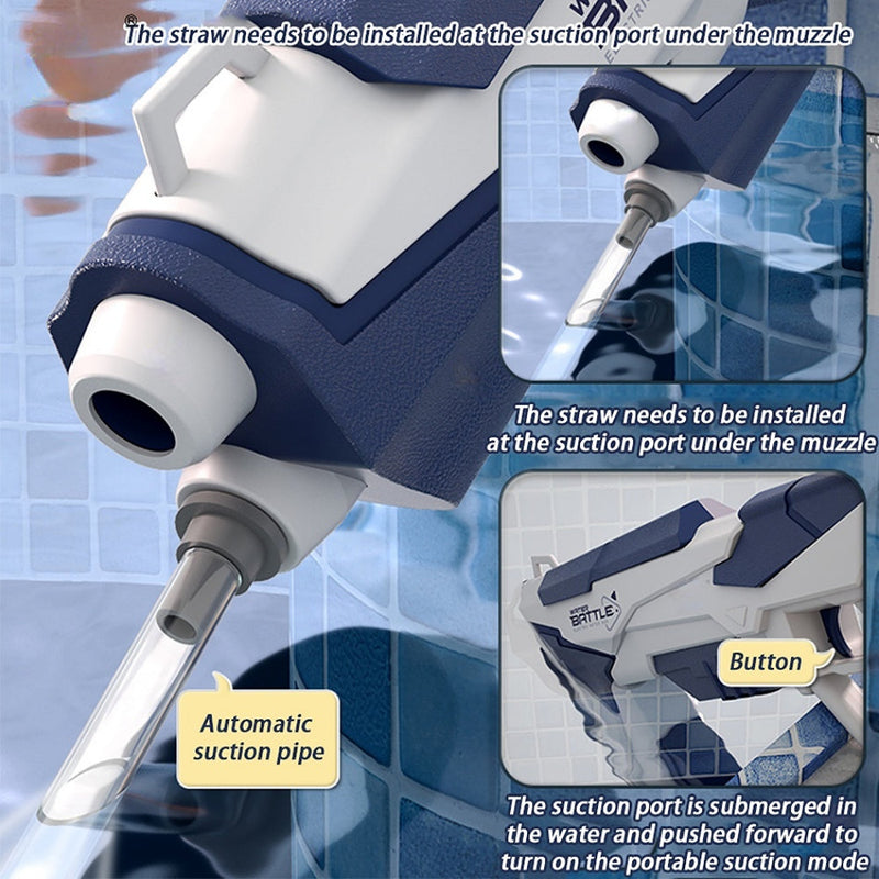 Water pistol with pressurised jet & USB-rechargeable battery for children & adults – SpritzPower X1
