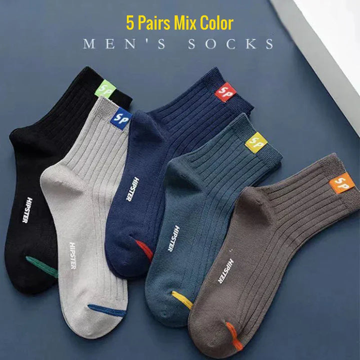 10 PAIRS OF BREATHABLE BAMBOO MEN'S SPORTS SOCKS - ANTI-SLIP-5 pairs of SP099-State of Style