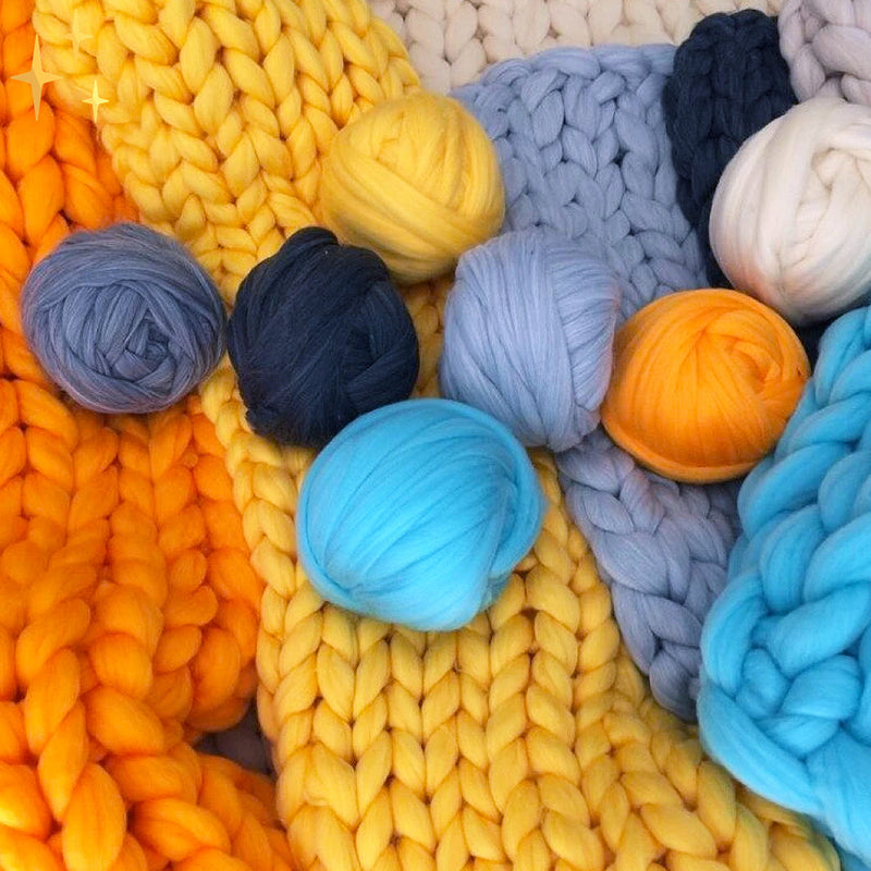 1000 gram XXL Chunky Knitting Yarn - LuxaWool-Soft Blue-State of Style