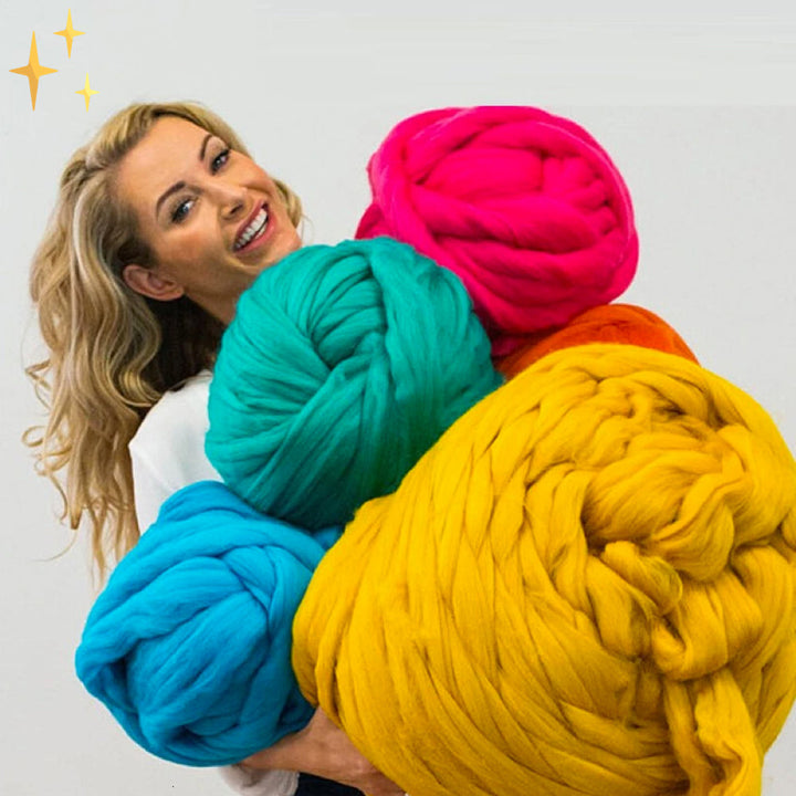 1000 gram XXL Chunky Knitting Yarn - LuxaWool-Soft Blue-State of Style