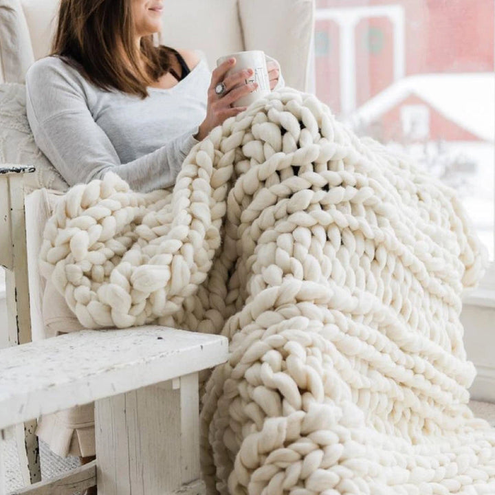 1000 gram XXL Chunky Knitting Yarn - LuxaWool-White-State of Style