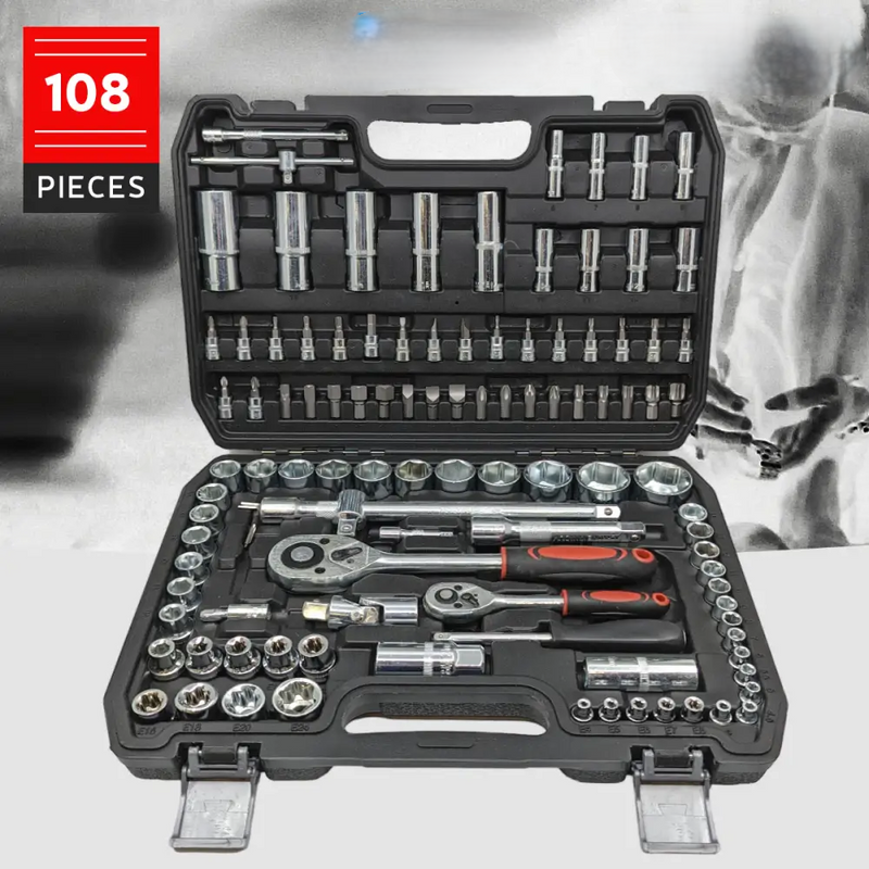 108-piece Chrome-Vanadium Socket Set – TorqueMaster-State of Style
