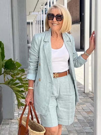 Trendy Ladies Linen Summer Set – Camille