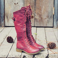 Knee-high Leather Ladies' Boots with Laces and Orthopaedic Comfort – Soraya