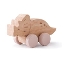 Wooden dinosaur on wheels for children – Buy one, get one free