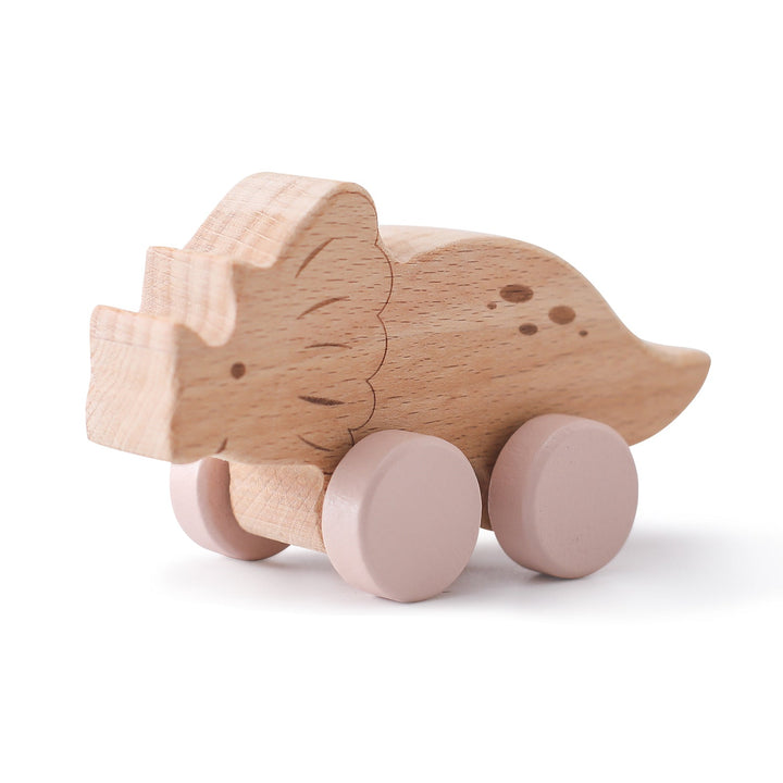 Wooden dinosaur on wheels for children – Buy one, get one free