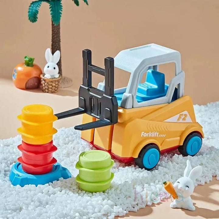 Stacking game with forklift truck – educational game to promote dexterity and concentration