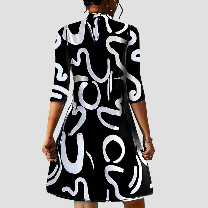 Mini dress with long sleeves & round neck – Elanora