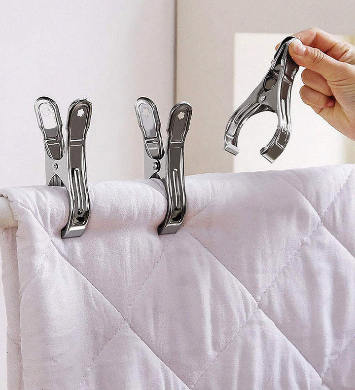 Extra large stainless steel towel clips with non-slip mat – Veltrix