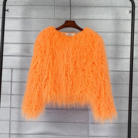 Elegant women's faux fur coat – Soraya