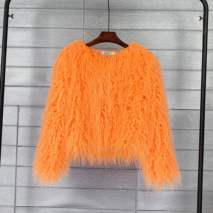 Elegant women's faux fur coat – Soraya