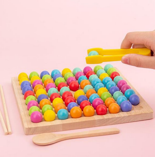 Montessori bead logic game – promotes colour recognition and cognitive skills
