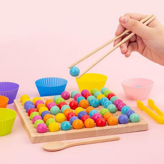 Montessori bead logic game – promotes colour recognition and cognitive skills