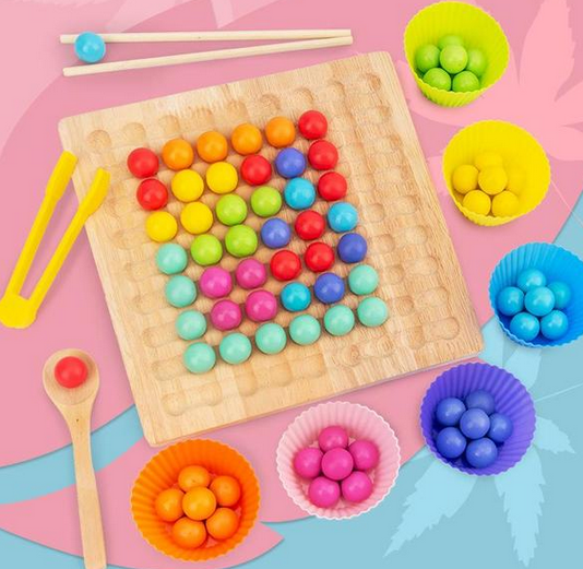 Montessori bead logic game – promotes colour recognition and cognitive skills