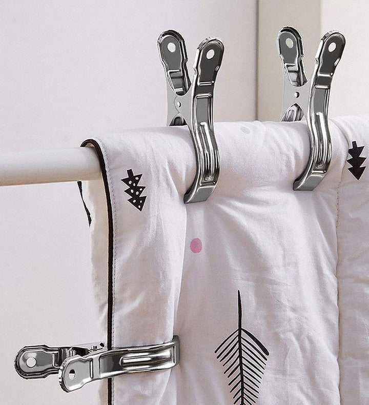 Extra large stainless steel towel clips with non-slip mat – Veltrix