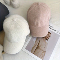 Warm women's baseball cap with faux fur for autumn & winter - Lorena
