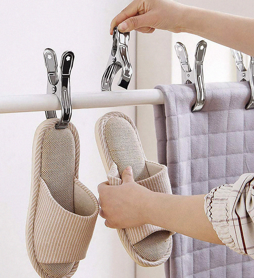 Extra large stainless steel towel clips with non-slip mat – Veltrix