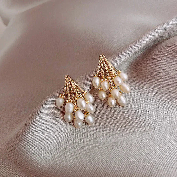 18K Gold-Plated Silver Pearl Tassel Earrings – Noelle-State of Style