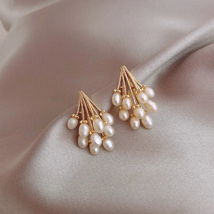 18K Gold-Plated Silver Pearl Tassel Earrings – Noelle-State of Style