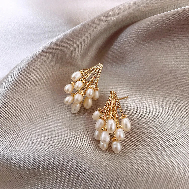 18K Gold-Plated Silver Pearl Tassel Earrings – Noelle-State of Style