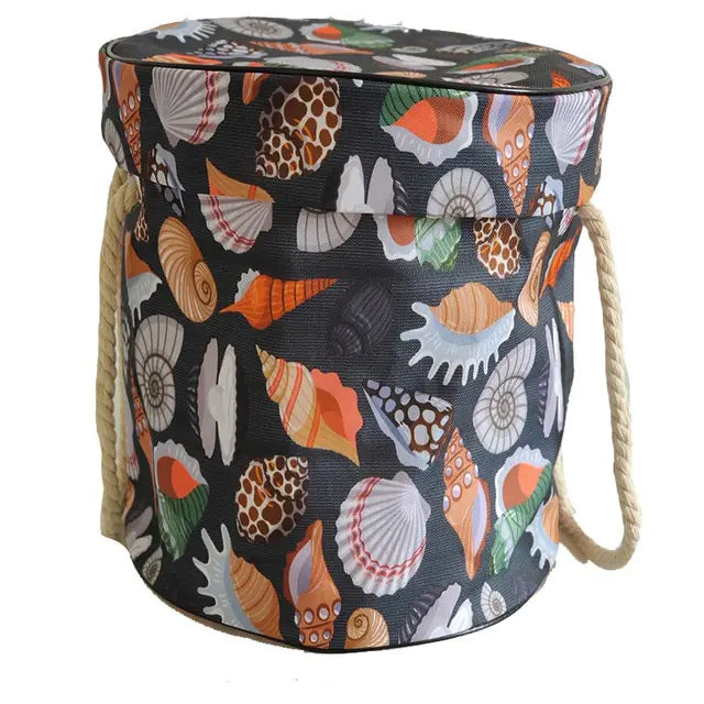 Large foldable toy tidy-up mat with basket function for the children's room.