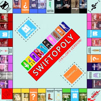 Music-based board game with song cards and Monopoly money for game nights