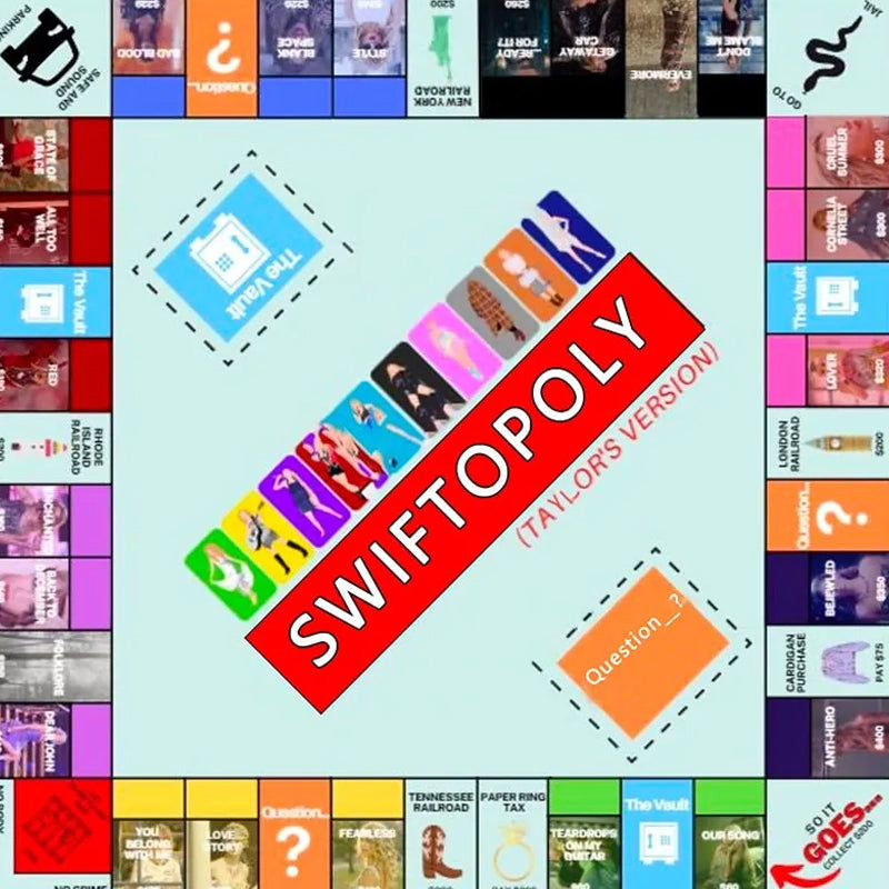 Music-based board game with song cards and Monopoly money for game nights