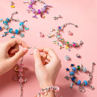 DIY bracelet craft kit for children with beads, charms and a gift box