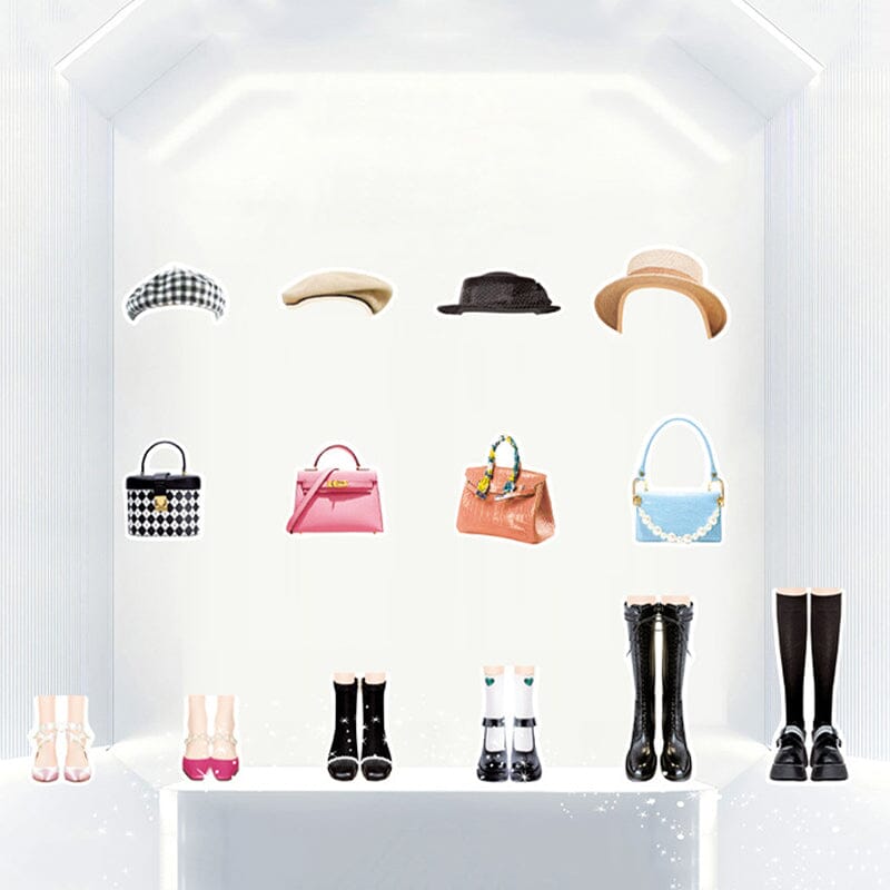 Magnetic dress-up dolls playset for children with clothes and storage box