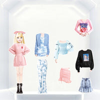 Magnetic dress-up dolls playset for children with clothes and storage box