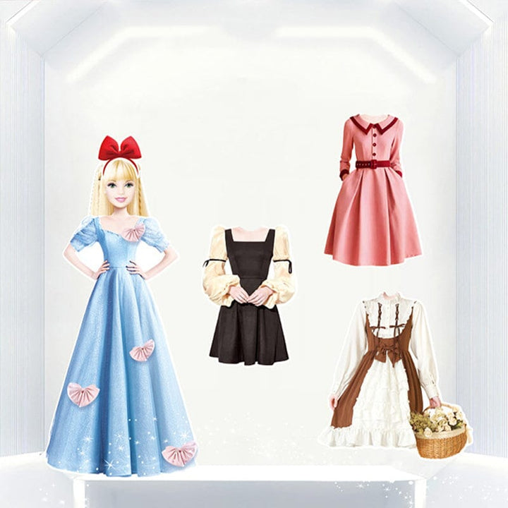Magnetic dress-up dolls playset for children with clothes and storage box