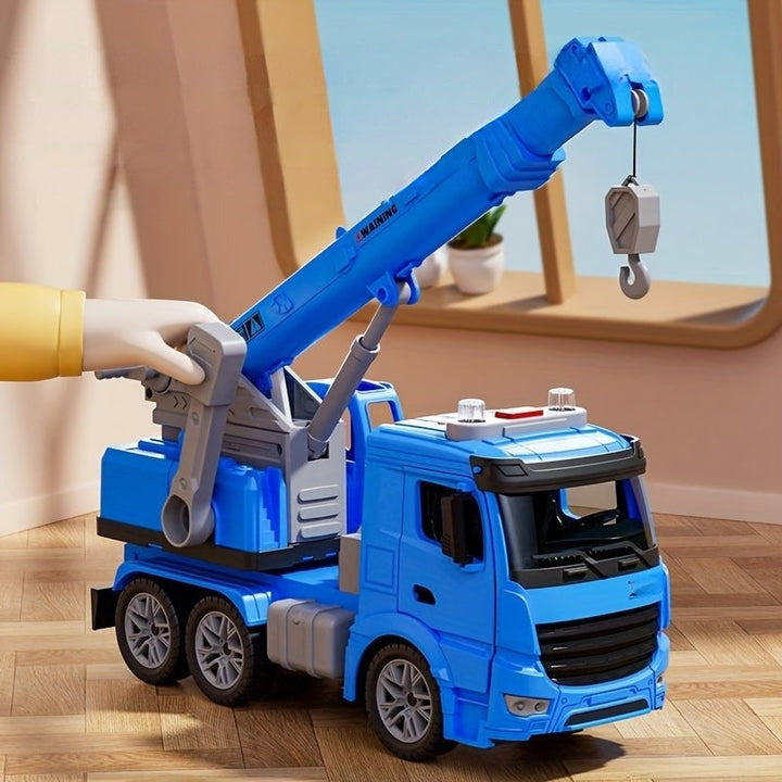 Toy crane lorry with lights and sounds – adjustable boom for role-play on the building site