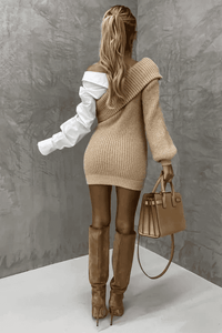 Knitted dress with attached shirt – Elodie
