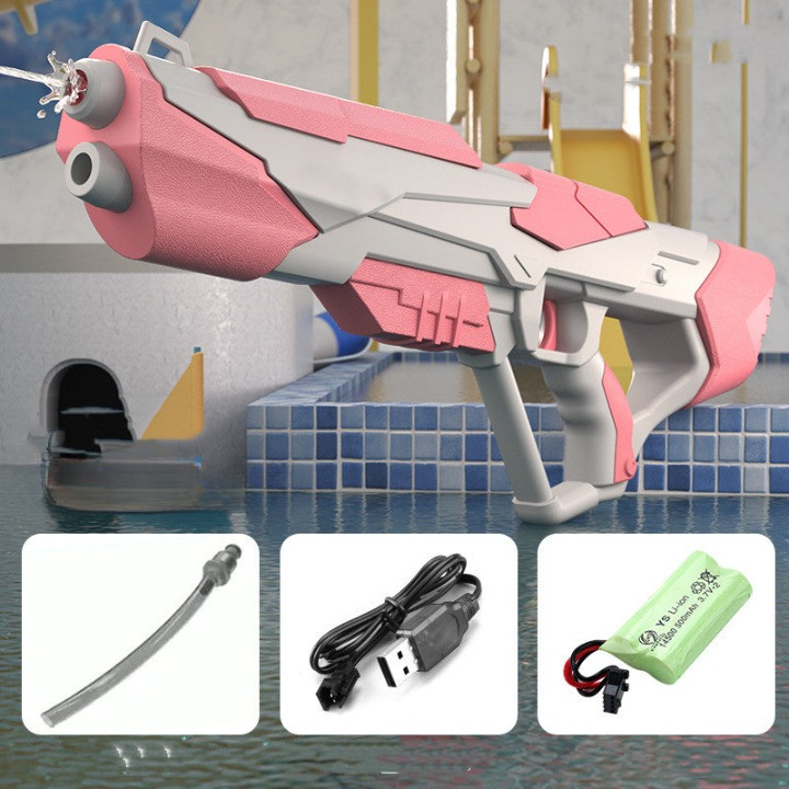 Water pistol with pressurised jet & USB-rechargeable battery for children & adults – SpritzPower X1