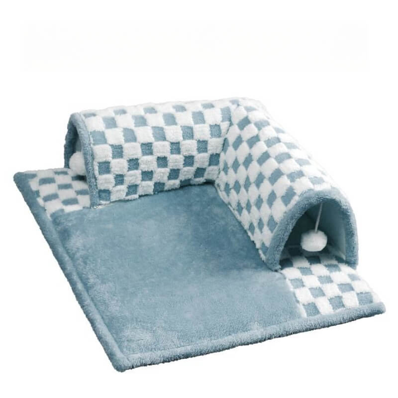 2-in-1 Cat Tunnel Bed - FurryFun-Yellow-S-State of Style