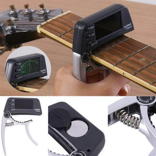 2-in-1 Guitar Capo & Tuner – TuneGrip-Black-State of Style