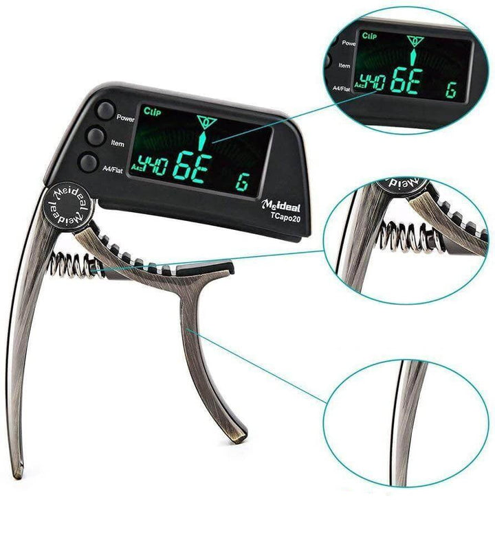 2-in-1 Guitar Capo & Tuner – TuneGrip-Black-State of Style