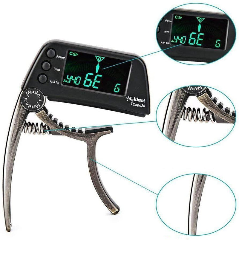 2-in-1 Guitar Capo & Tuner – TuneGrip-Black-State of Style