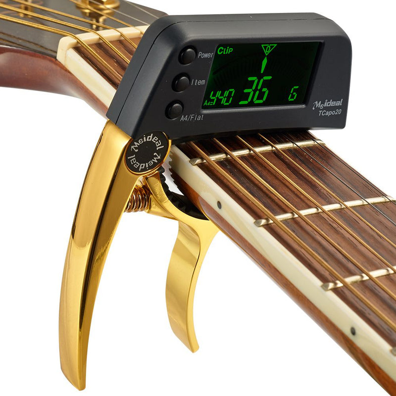 2-in-1 Guitar Capo & Tuner – TuneGrip-Gold-State of Style