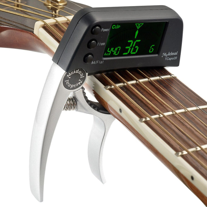 2-in-1 Guitar Capo & Tuner – TuneGrip-Silver-State of Style