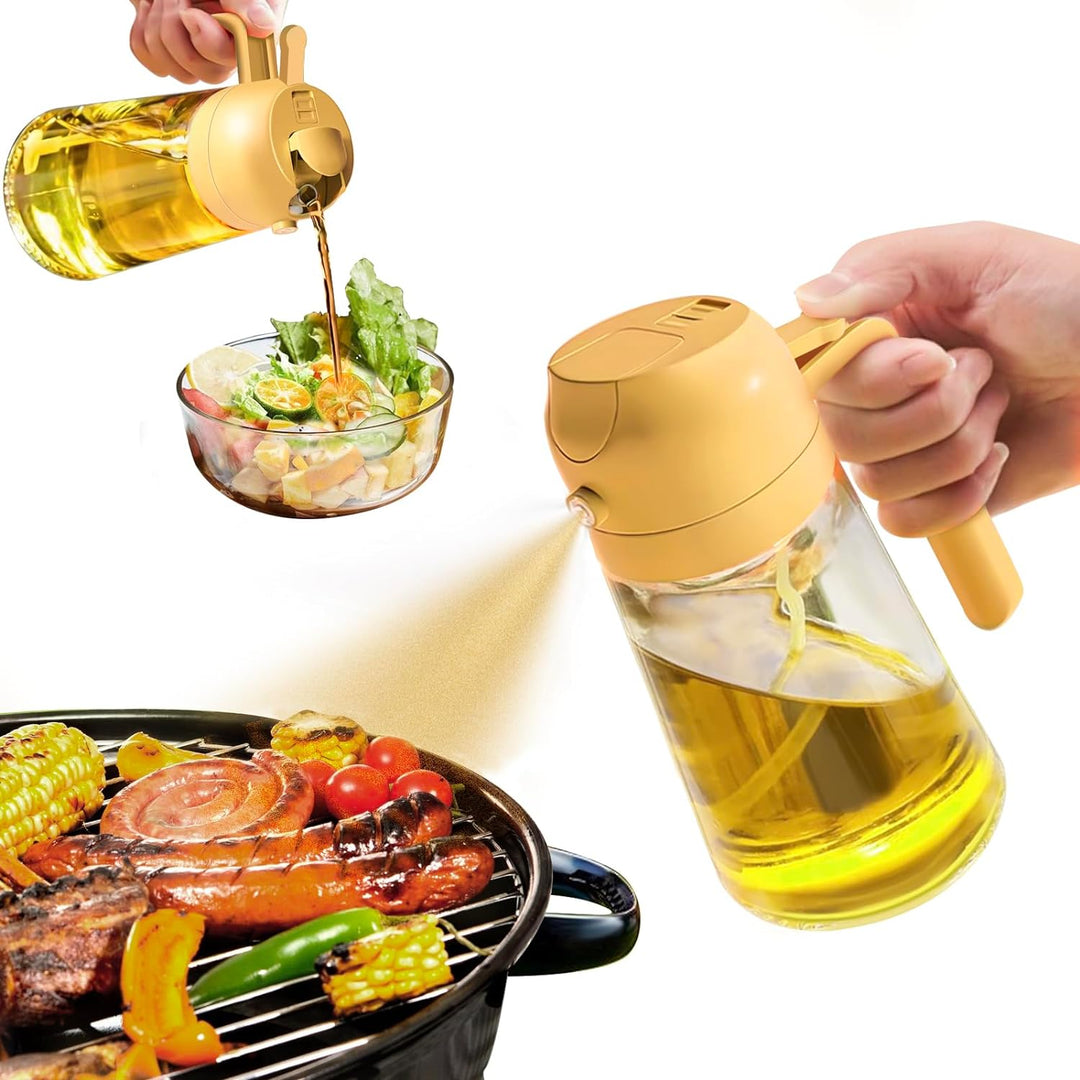 2-in-1 Olive Oil Spray - Premium 470mL Glass Bottle-Yellow-State of Style