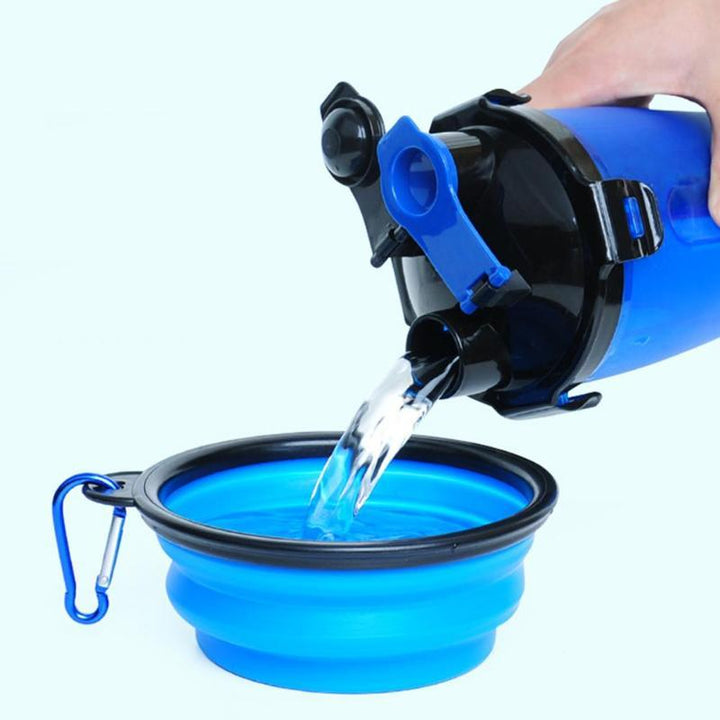 2-in-1 Travel Cup with Feeding Bowl - PawBuddy-Blue-State of Style