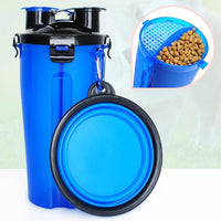 2-in-1 Travel Cup with Feeding Bowl - PawBuddy-Blue-State of Style