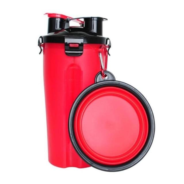 2-in-1 Travel Cup with Feeding Bowl - PawBuddy-Red-State of Style