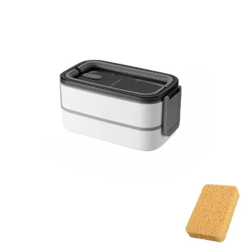 2-Layer Stainless Steel Bento Lunchbox - MealMate-White-State of Style